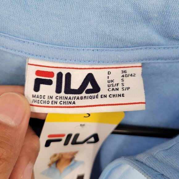 Fila Embroidered 1/4 Zip Mock Neck Sweater Colorblock Longsleeve Small Women NWT - Picture 6 of 13